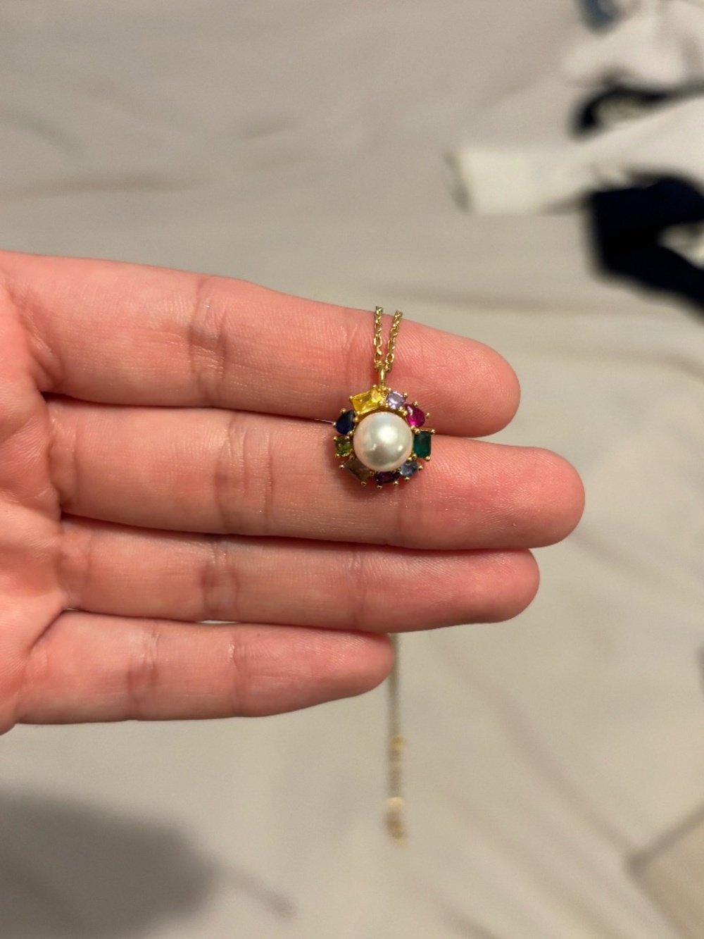 Kate spade candy shop pearl halo pendant